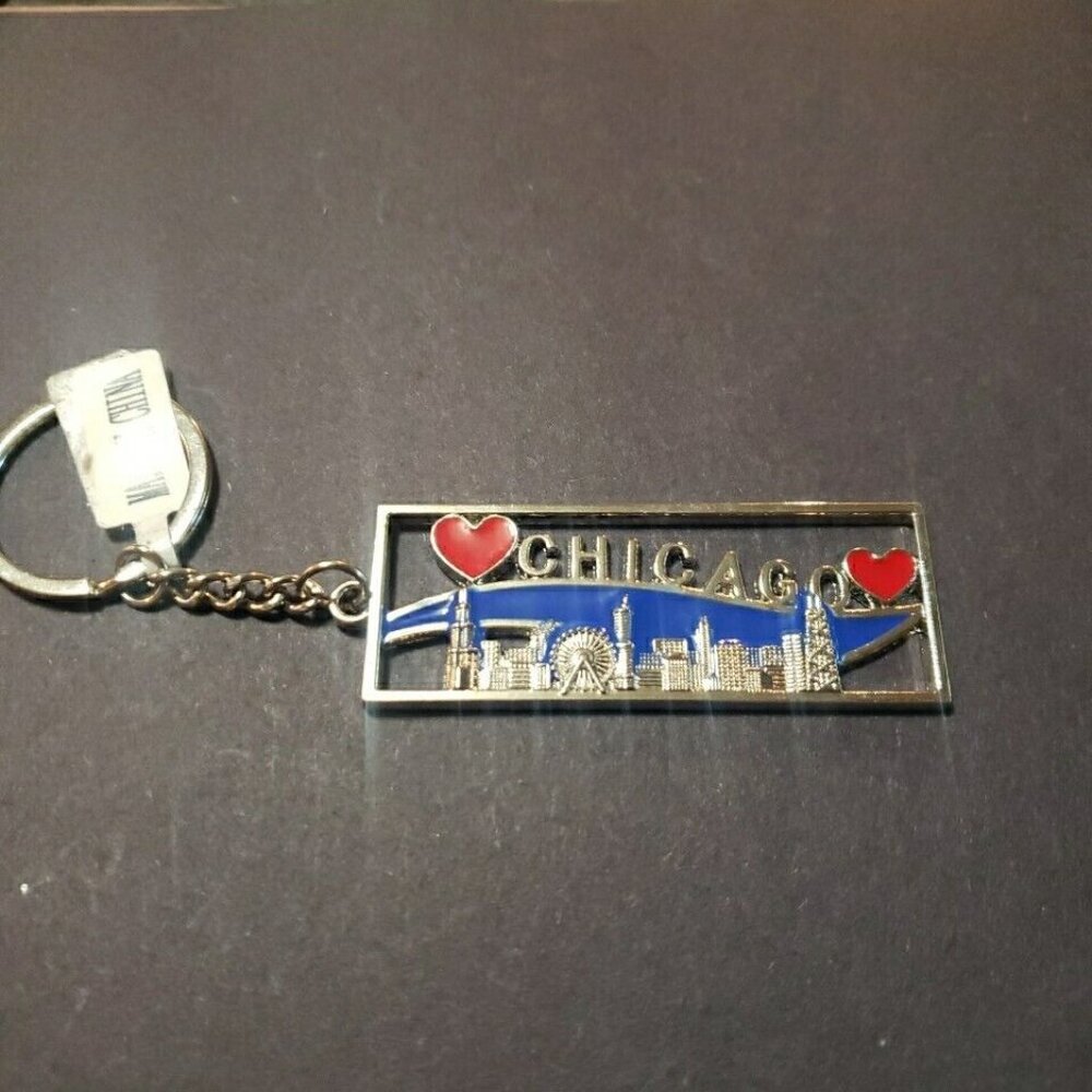 Chicago Skyline  Anderson Red Hearts Souvenir key chain